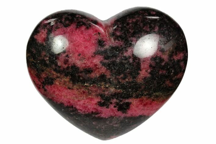 Polished Rhodonite Heart - Madagascar #117351